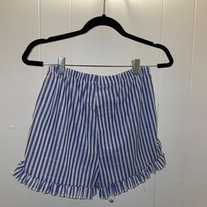 blue/white shorts with tank top set